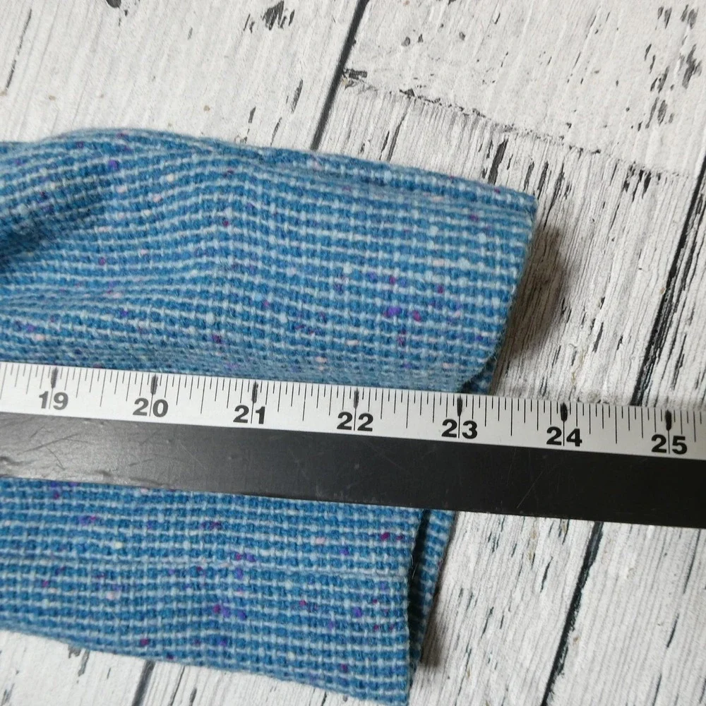Vintage‎ Pendleton Blazer Womens Medium Blue Wool Tweed Speckled Jacket USA